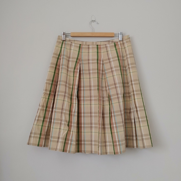 Tommy Hilfiger Silk Pleated Skirt Plaid Size 10 - Picture 3 of 16